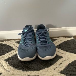 Blue Nike shoes